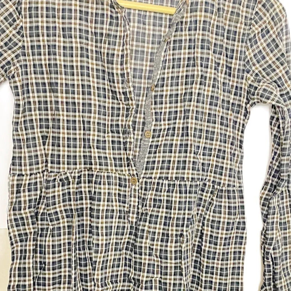 NWOT Buho Gray Flannel Button Down Girls Size 8